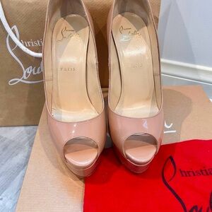 Christian Louboutin Women's Peep Toe Heels - Nude